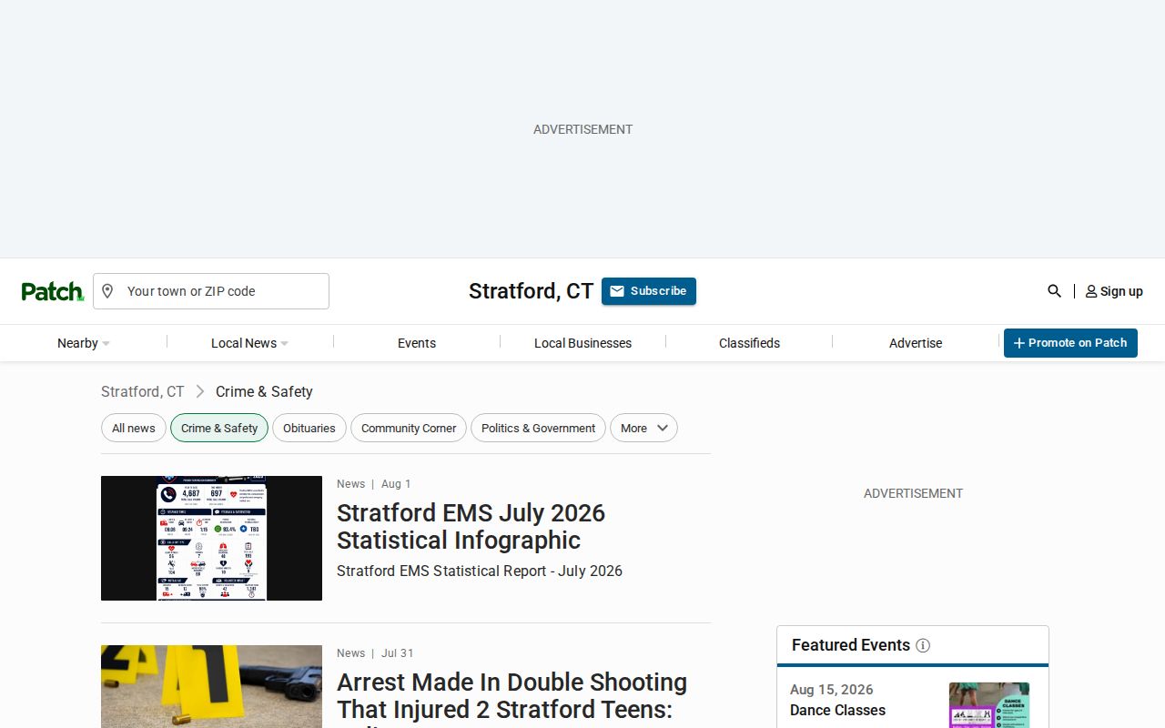Stratford crime news and arrest coverage on the Patch Crime and Safety section
